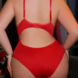 SI HEART AND LACE TEDDY RED