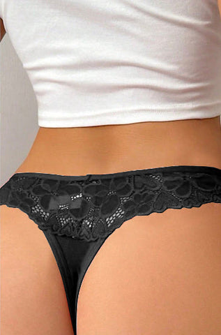 SI LACE TOP THONG 2 PACK PANTY RED/BLACK