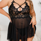 SI BABYDOLL AND G STRING BLACK