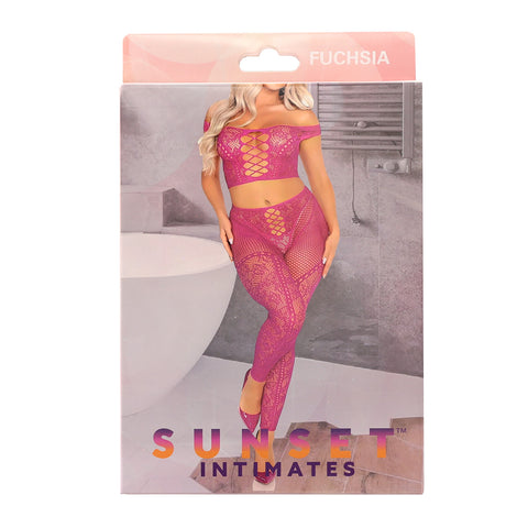 SI CROP TOP & LEGGINGS-OS-FUCHSIA