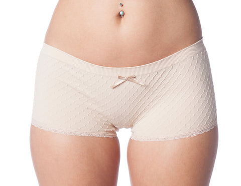 Seamless Hipster Boy Shorts in Beige