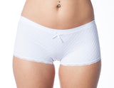 Seamless Hipster Boy Shorts in White