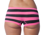 Stripey Boy Shorts in Pink/Black