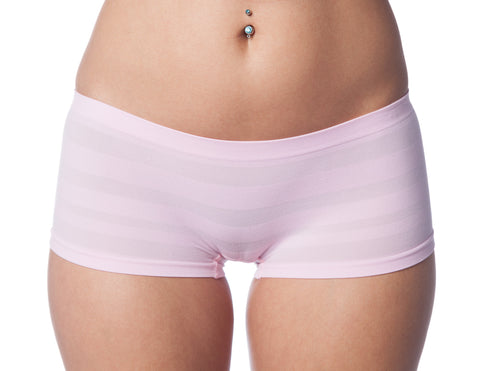 Seamless Sheer Hipster Boy Shorts in Pink