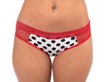 Dotted Mesh Panties in Red