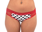 Dotted Mesh Panties in Red