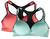 2 Pack Low Impact Mesh Racerback Sports Bras - Coral and Turquoise