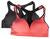 2 Pack Low Impact Mesh Racerback Sports Bra - Black and Coral